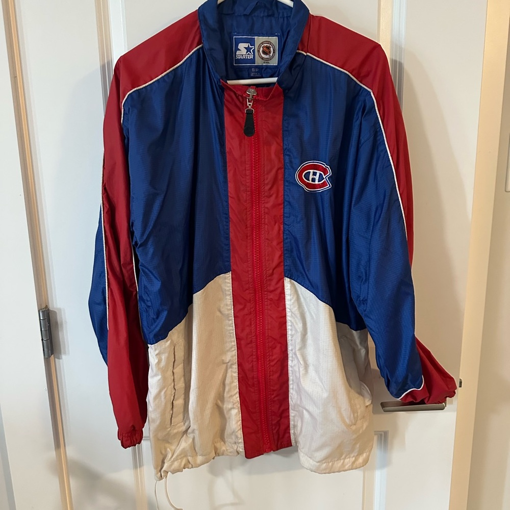 NHL Montreal Canadians Red, Blue, and White Windbreaker Jacket